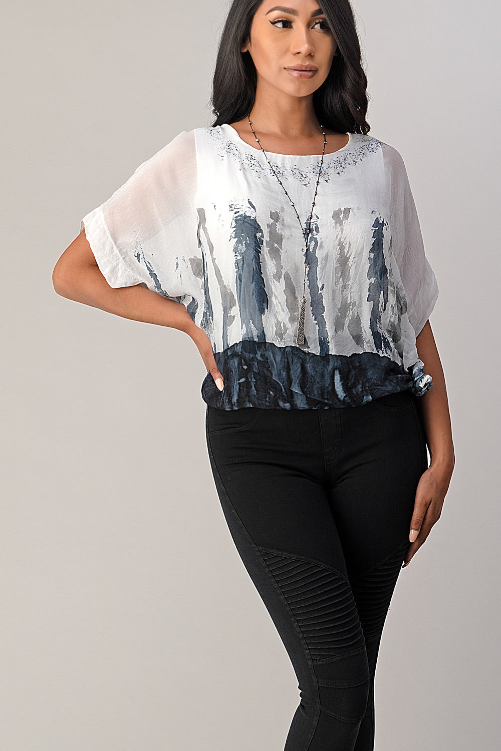 Raw Moda Tie Dye Silk Top Raw Moda