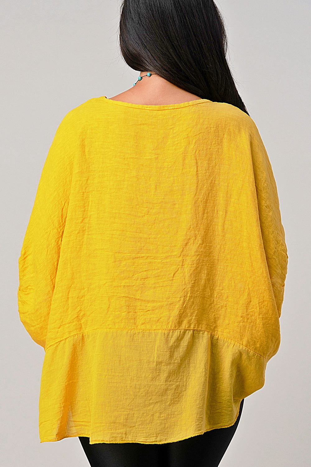 V Neck Linen Batwing Sleeves Top Clothing Accessories Raw Moda