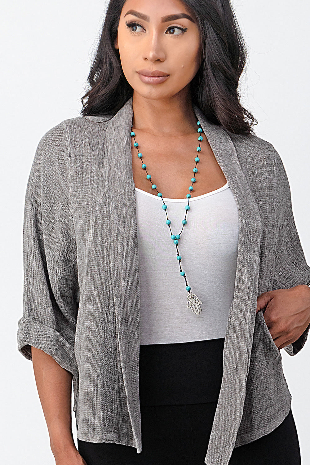 Raw Moda Short Linen Jacket Top Raw Moda