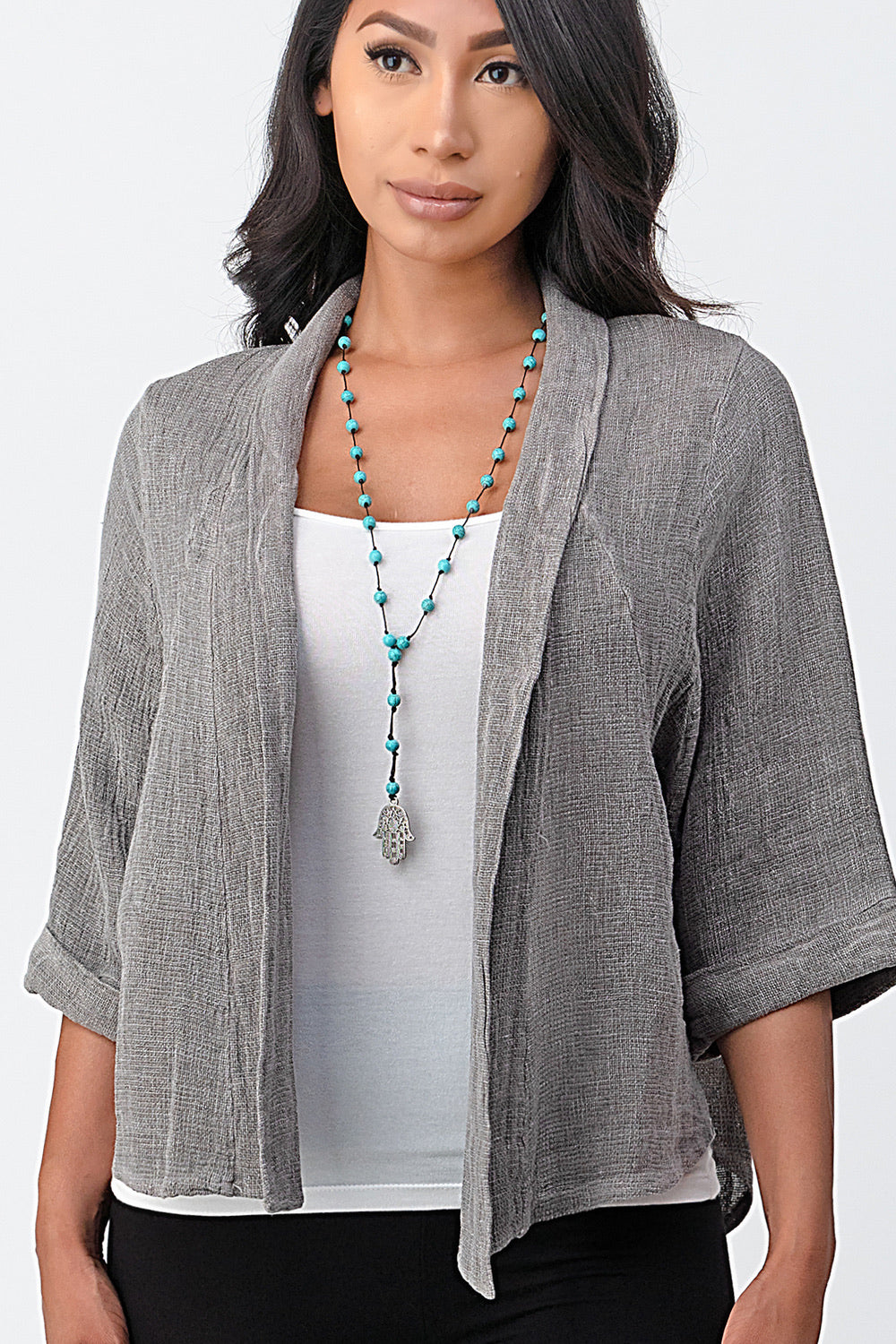 Raw Moda Short Linen Jacket Top Raw Moda