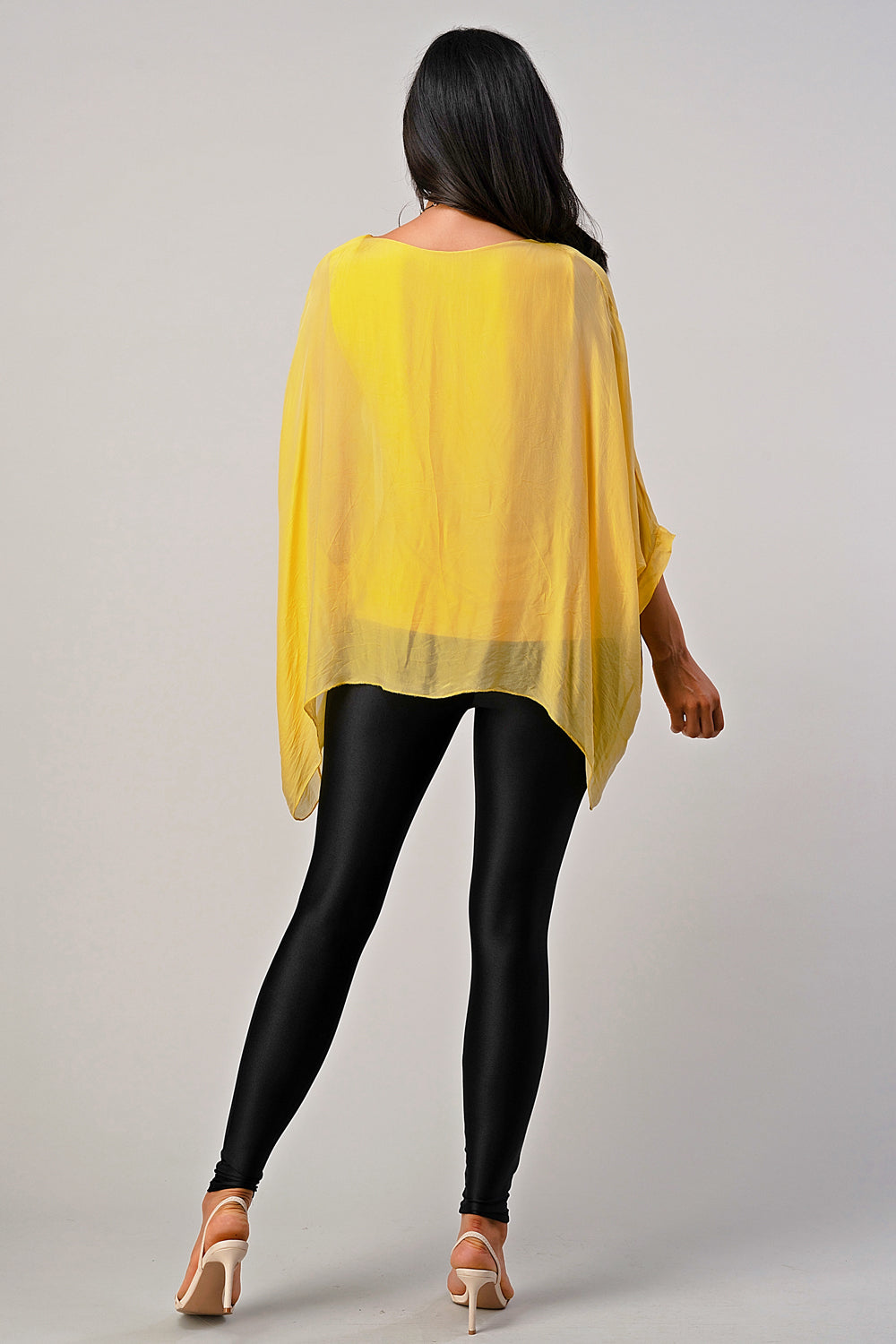Italian Plain Silky Raw Moda Top Waterfall Sides Top Raw Moda