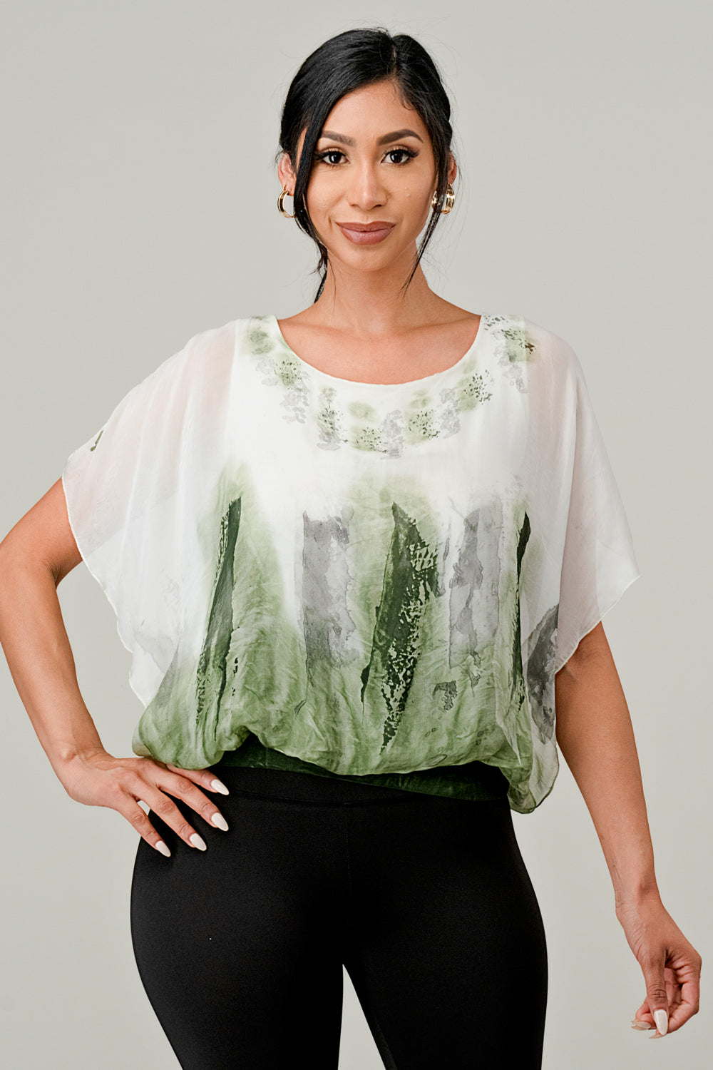 Raw Moda Tie Dye Silk Top Raw Moda