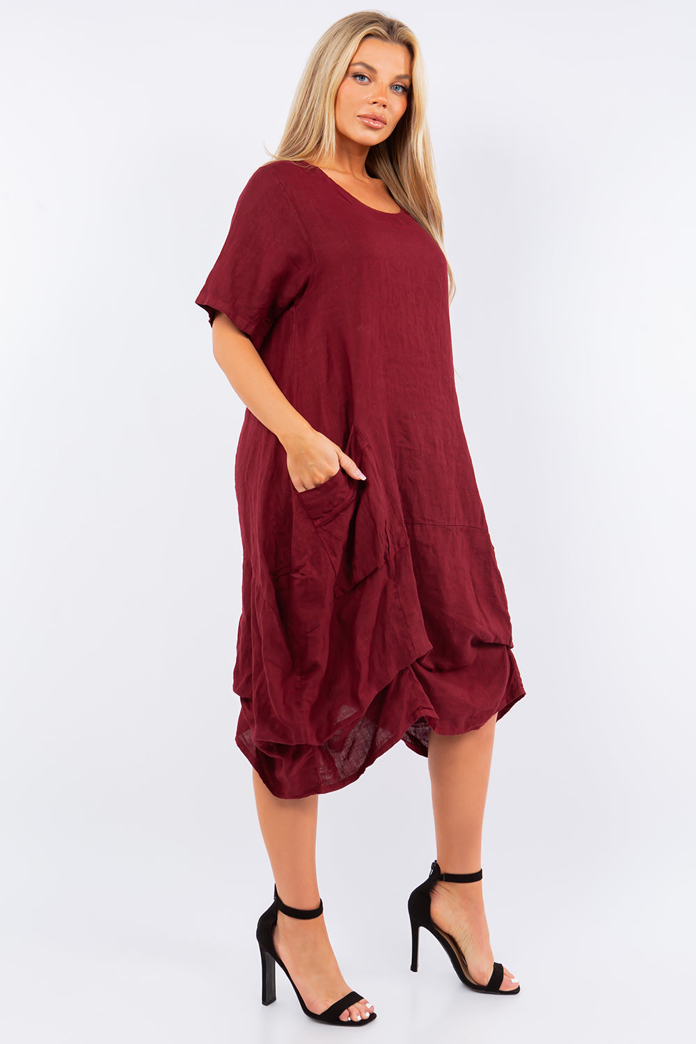 Long Italian Linen Tie Bottom Dress Dress Raw Moda