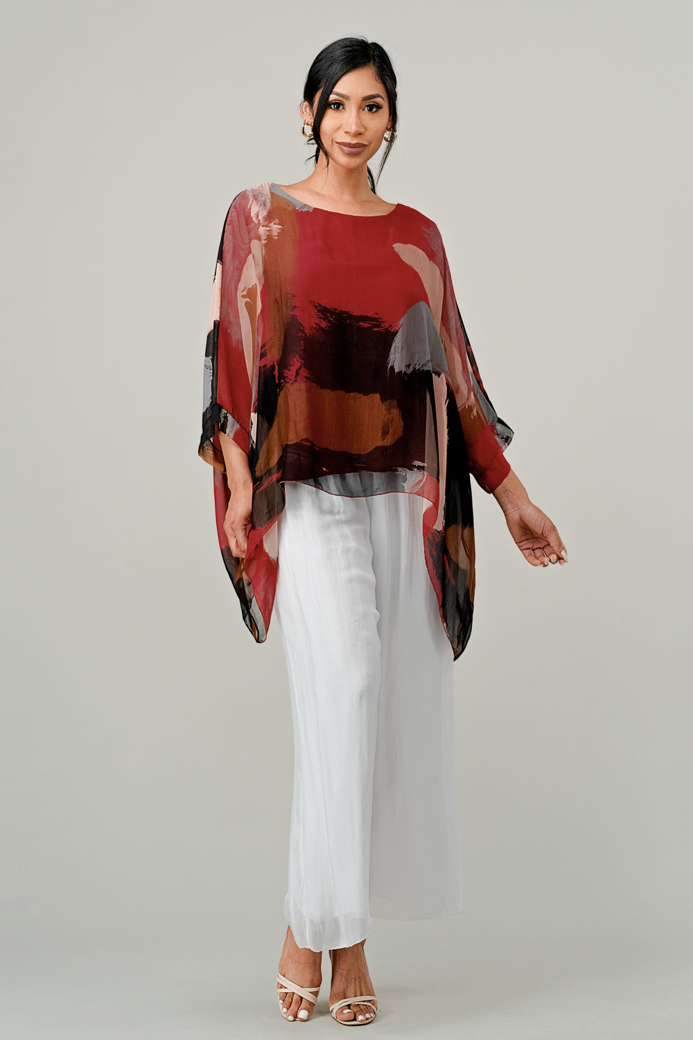 Raw Moda Italian Long Loose Silk Pants Bottom Raw Moda