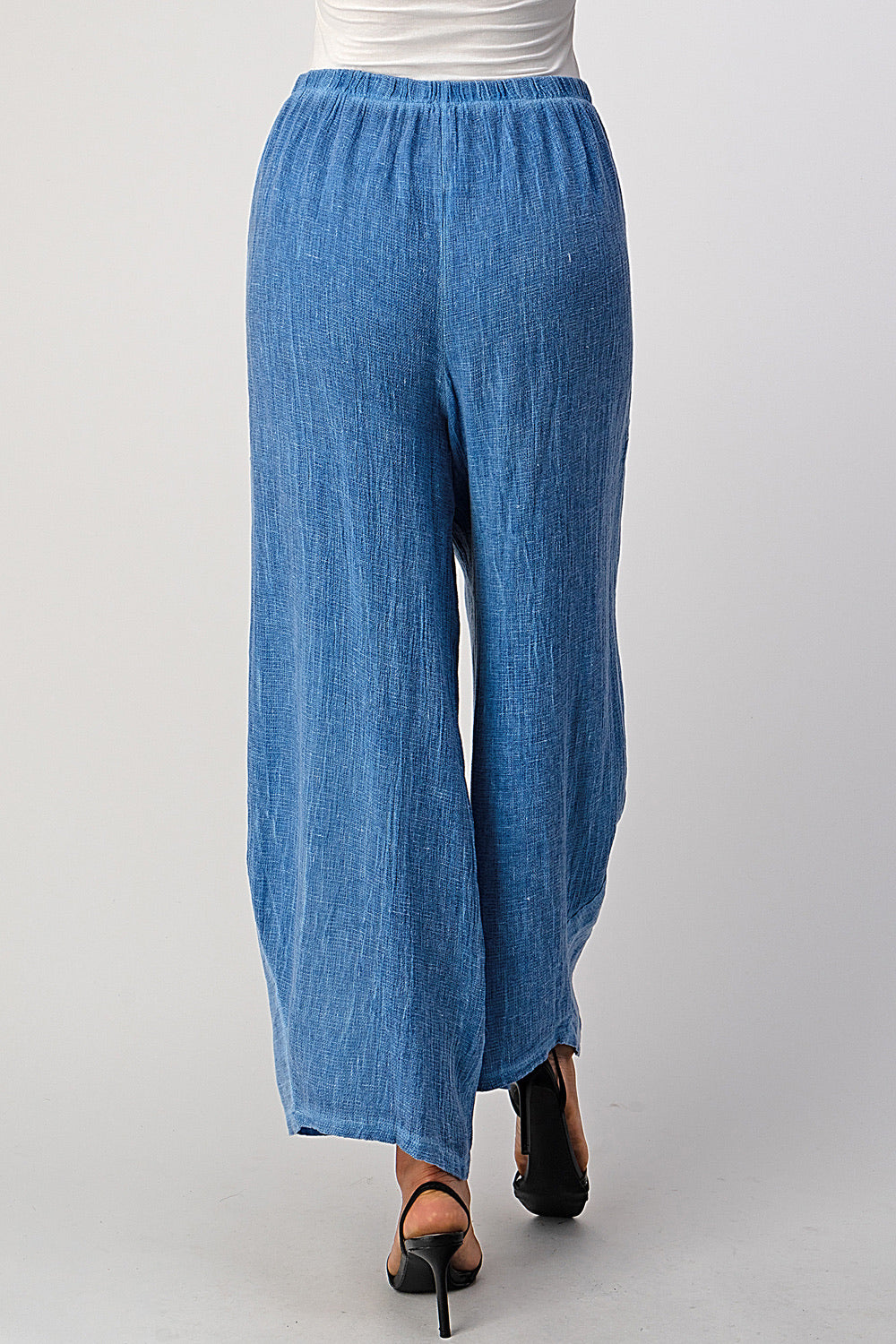 Straight Cotton Linen Pants With Pockets Bottom Raw Moda