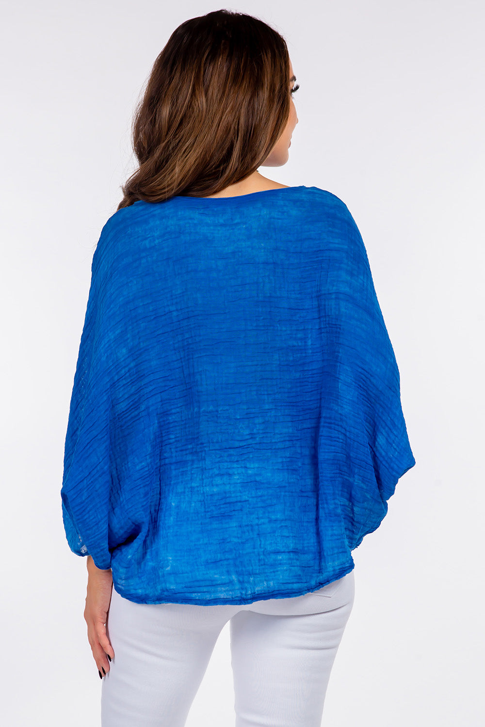 100% Cotton Washed Batwing Raw Moda Top Top Raw Moda