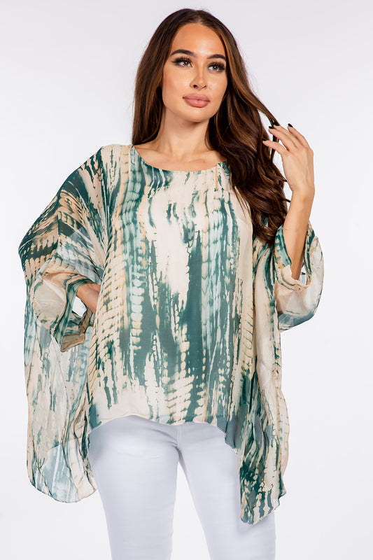 Raw Moda Spot Lillian Silk Top Apparel & Accessories Raw Moda One Size Green