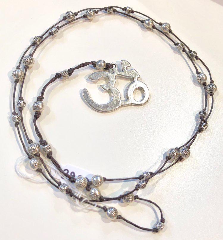 Silver Om Symbol Long Necklace Necklace Raw Moda Silver