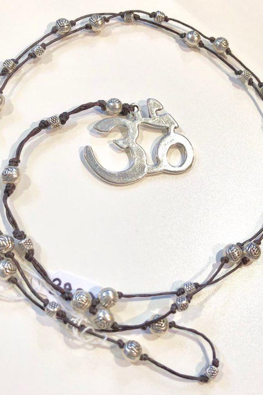 Silver Om Symbol Long Necklace Necklace Raw Moda Silver