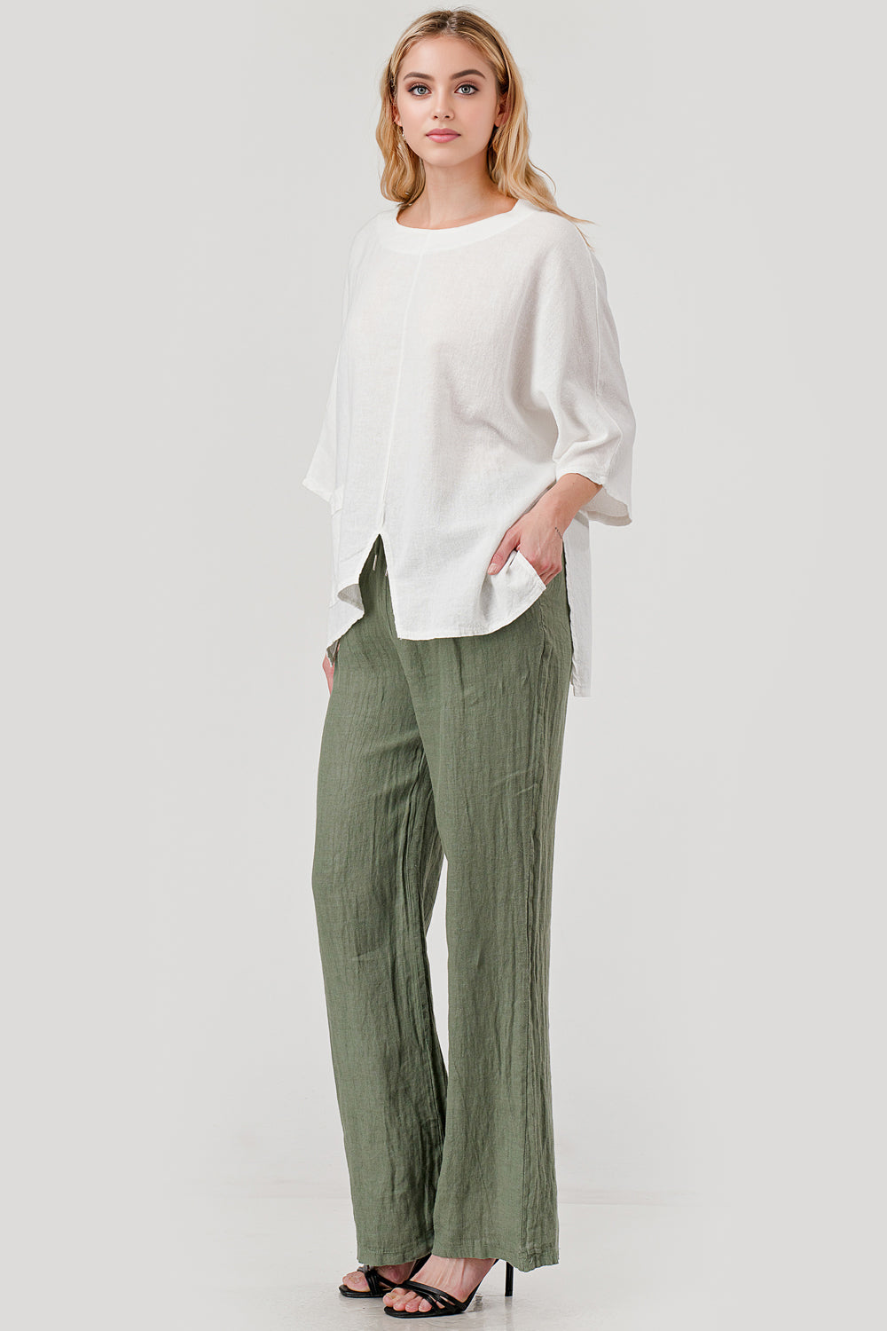 Tala Linen Top W single Pocket