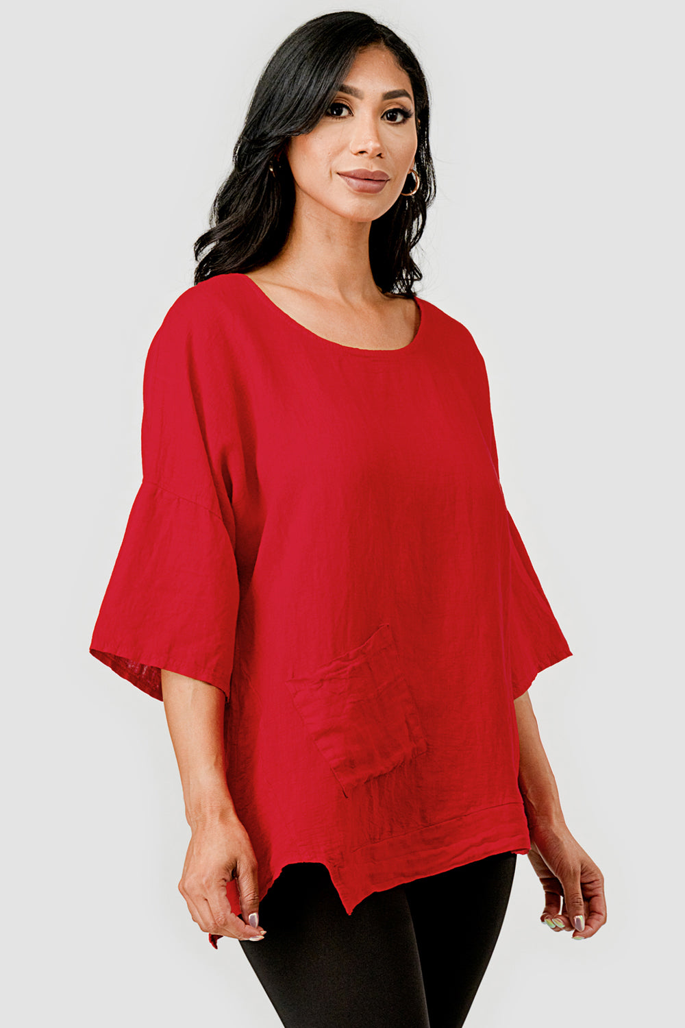 Tala Linen Top W single Pocket