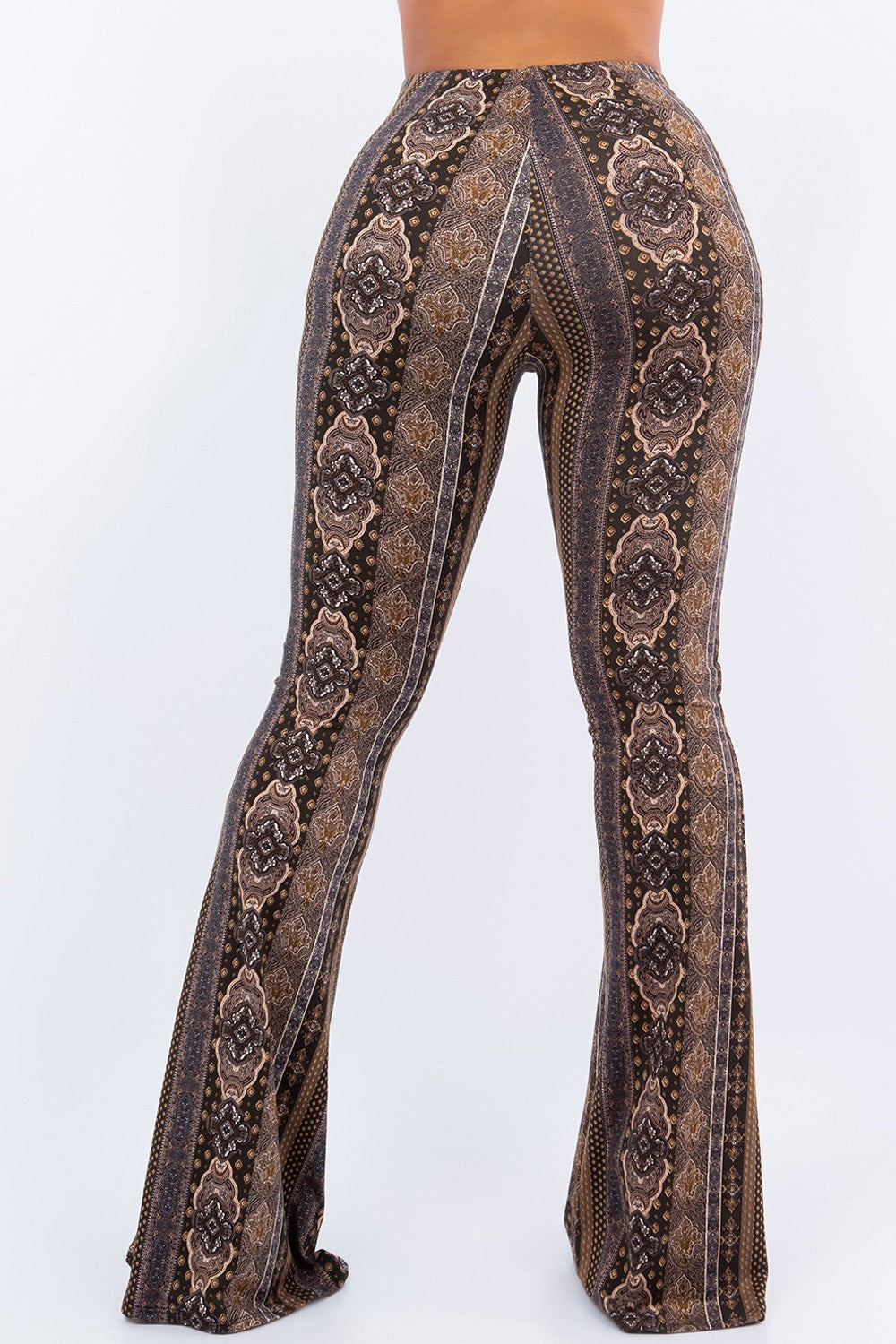 Raw Moda BOHO BAROQUE PRINTED FLARED PANTS Bottom Raw Moda   