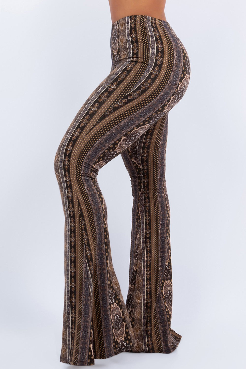 Raw Moda BOHO BAROQUE PRINTED FLARED PANTS Bottom Raw Moda   