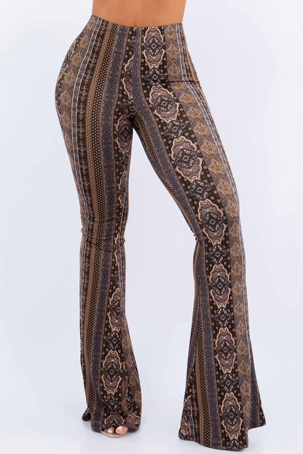 Raw Moda BOHO BAROQUE PRINTED FLARED PANTS Bottom Raw Moda Small  