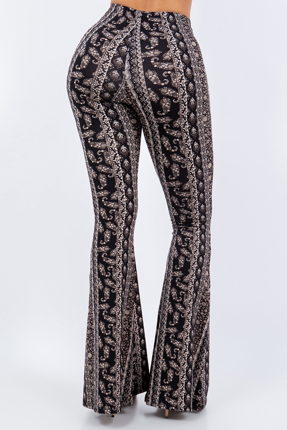BANDANA PAISLEY PRINTED FLARED LONG PANTS Bottom Raw Moda   