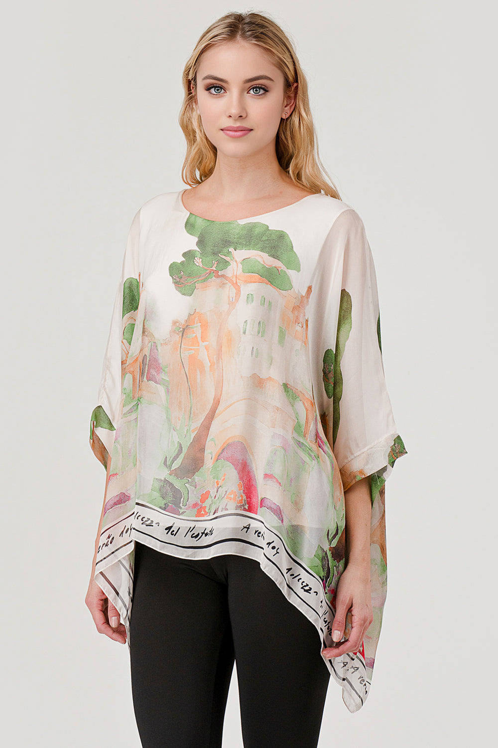 Raw Mode Love Tree Silk Top