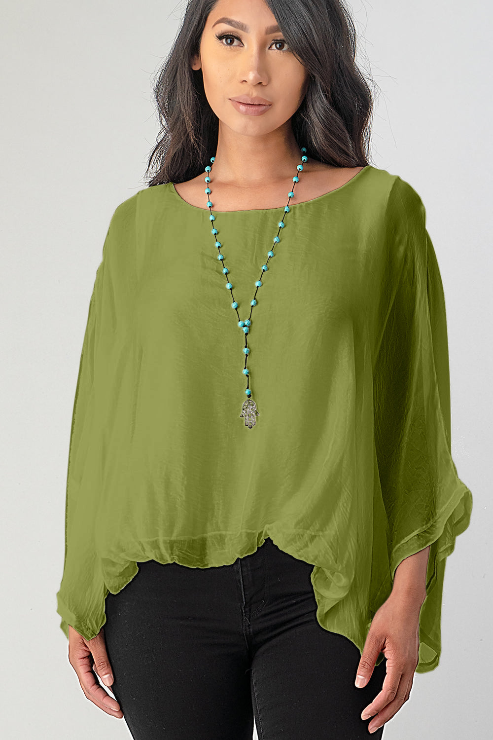 Raw Moda Emilia Silk Italian Elastic Top - Raw Moda