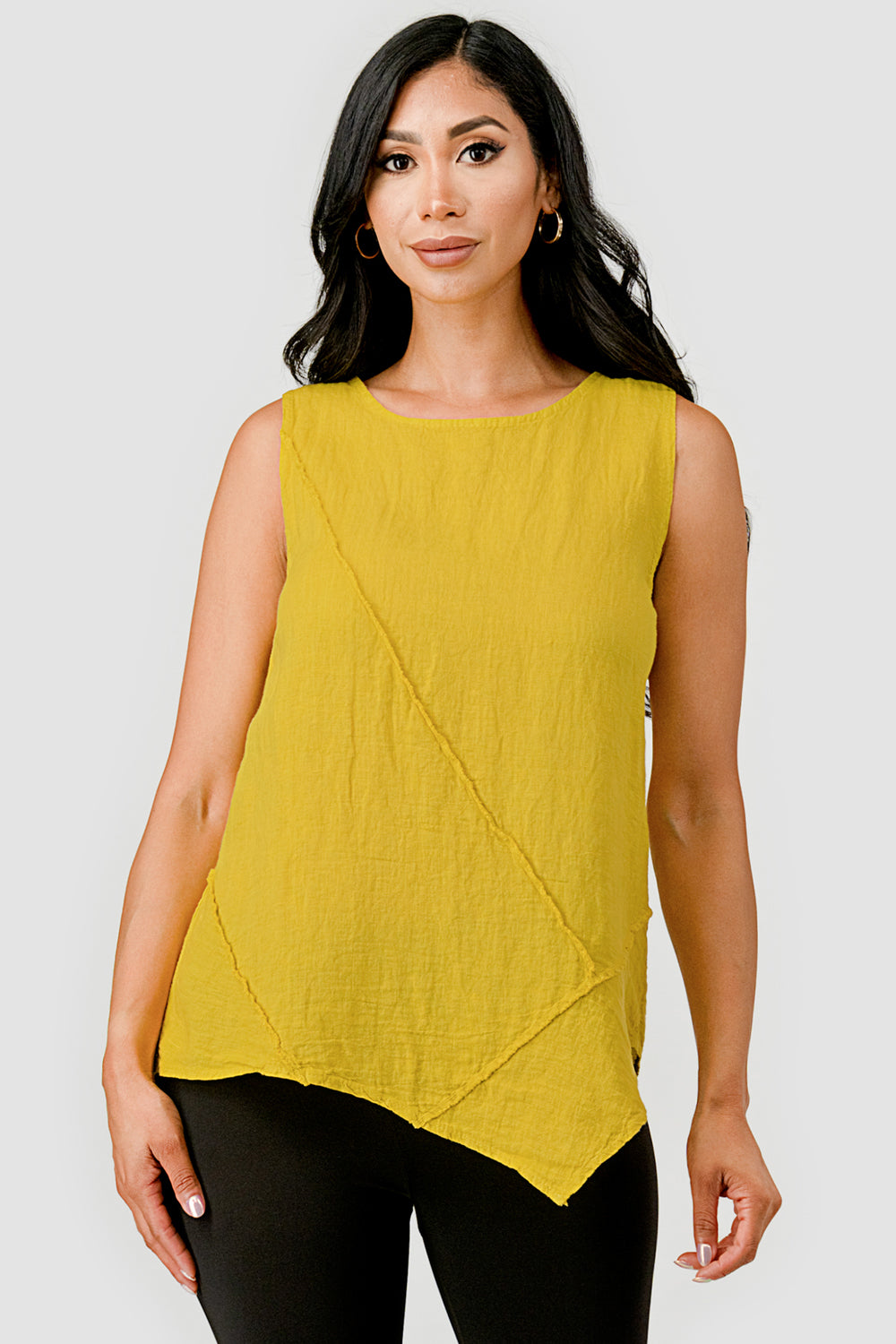 Aspen Organic Sleeveless Linen Top - Raw Moda