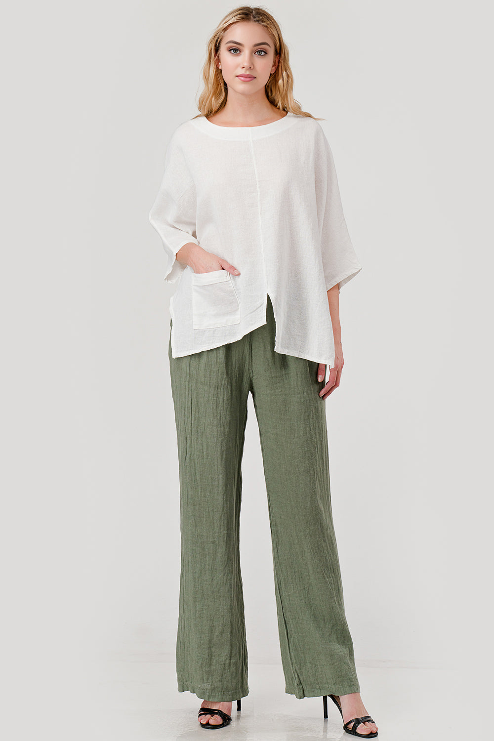 Tala Linen Top W single Pocket