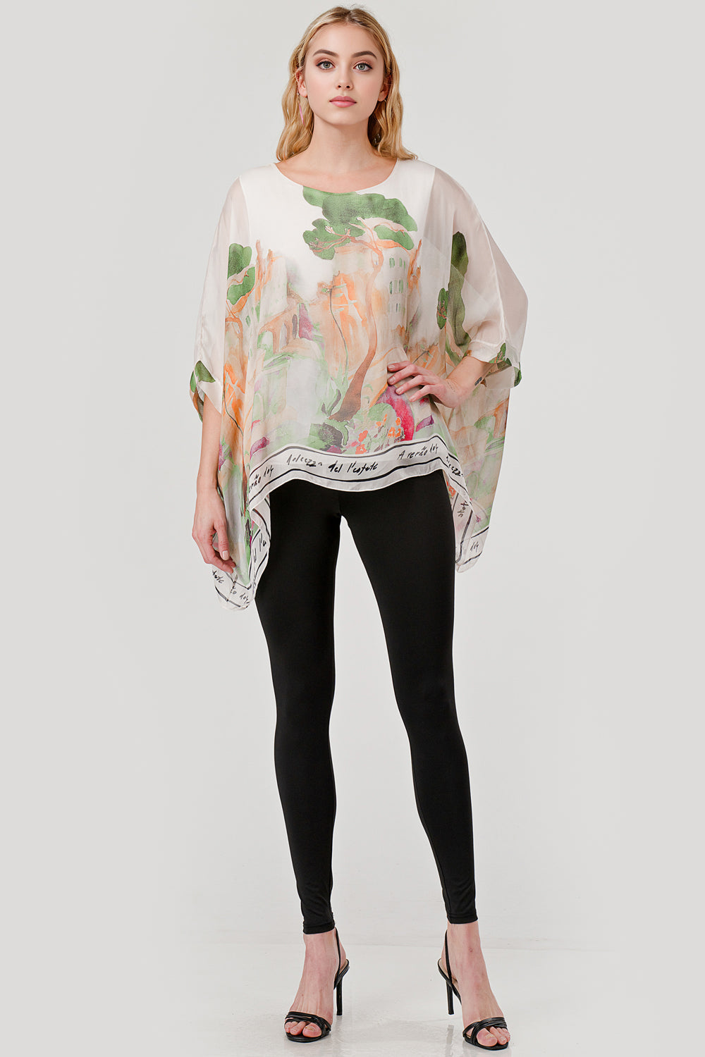 Raw Mode Love Tree Silk Top