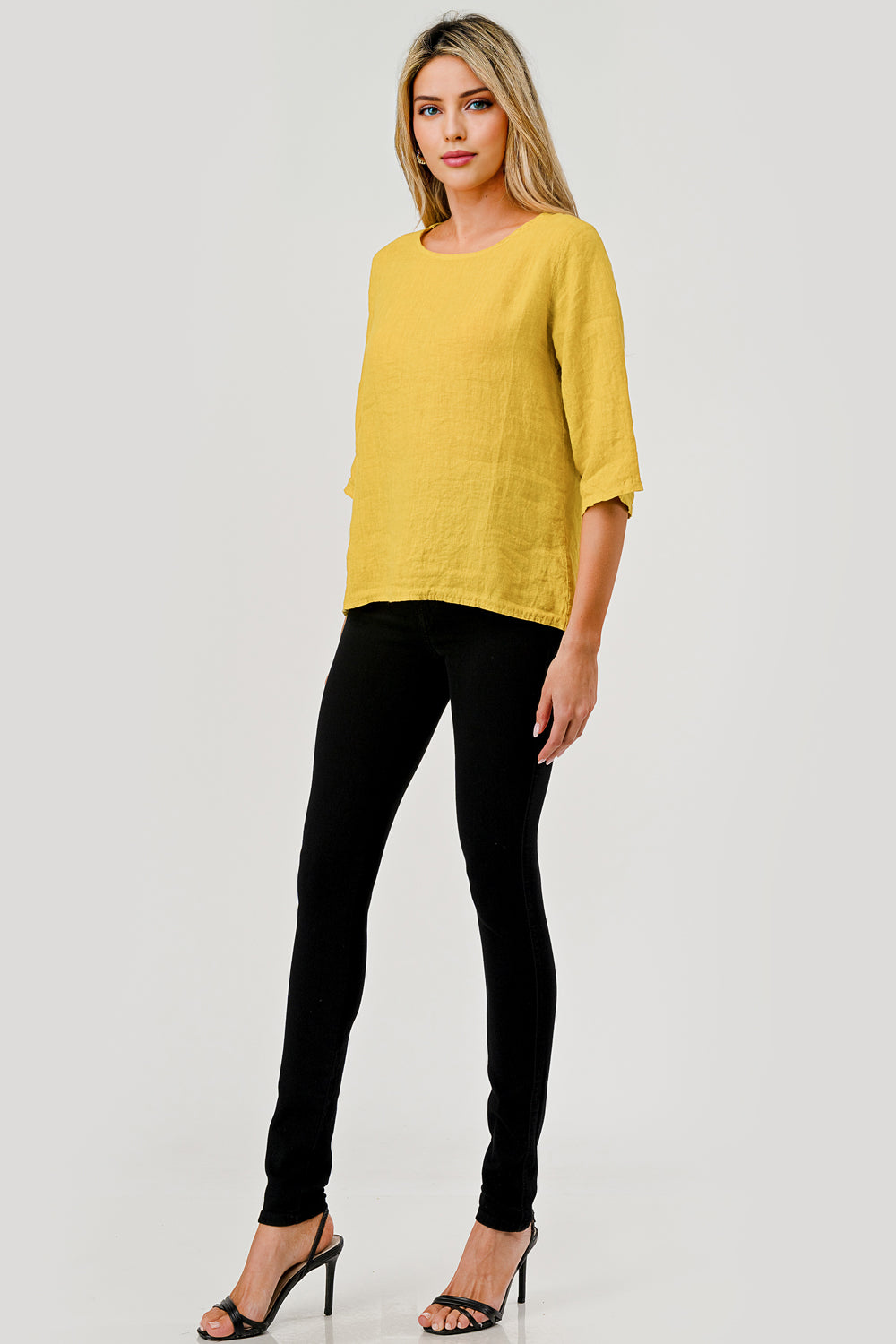 Raw Moda Linen Button Back Top - Raw Moda