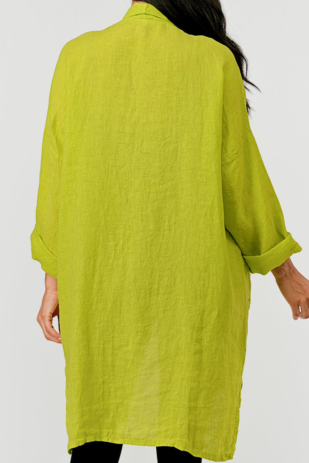 Long italian Linen Cardigan w Packets - Raw Moda