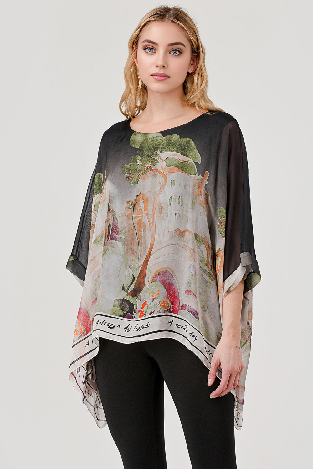 Raw Mode Love Tree Silk Top