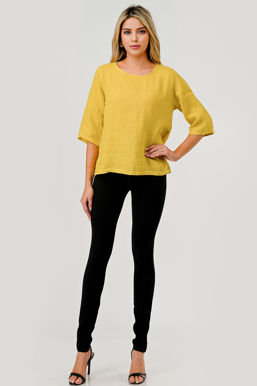 Raw Moda Linen Button Back Top - Raw Moda