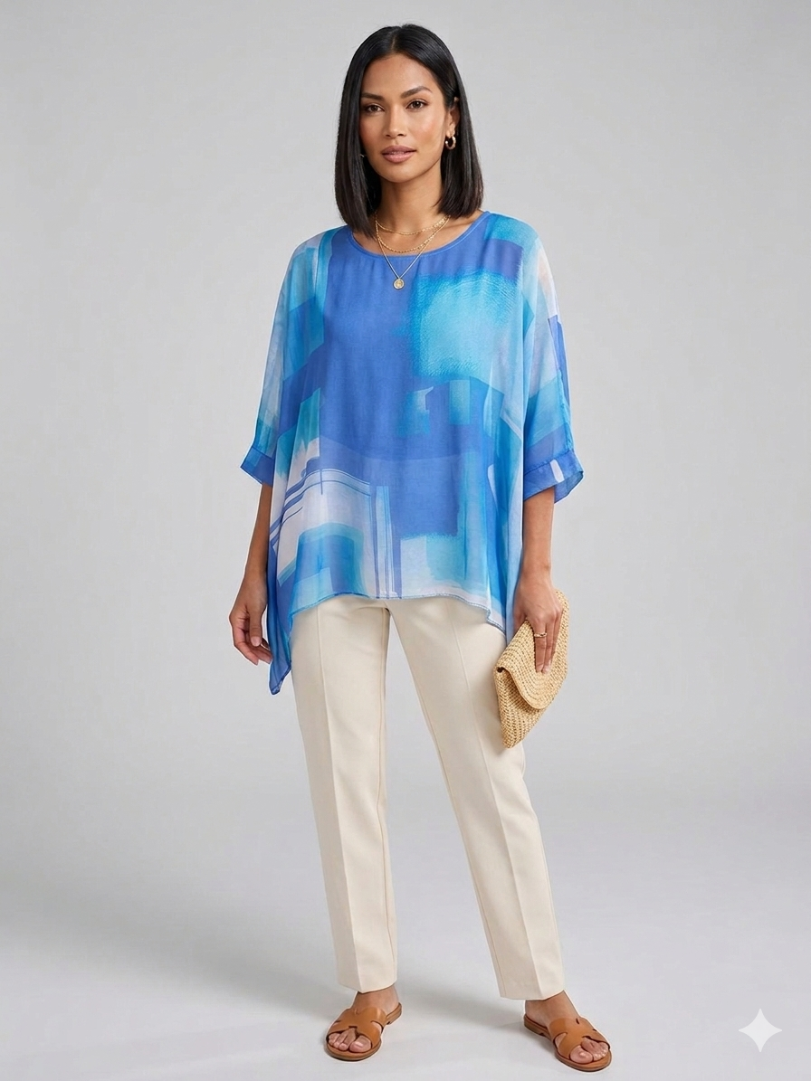 Ls Piottura Italian Silk Top | Raw Moda