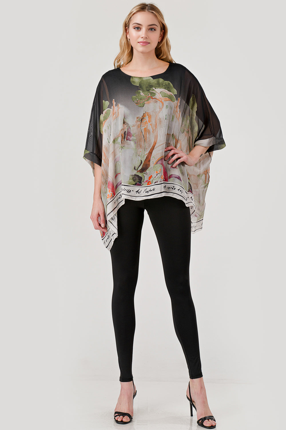 Raw Mode Love Tree Silk Top