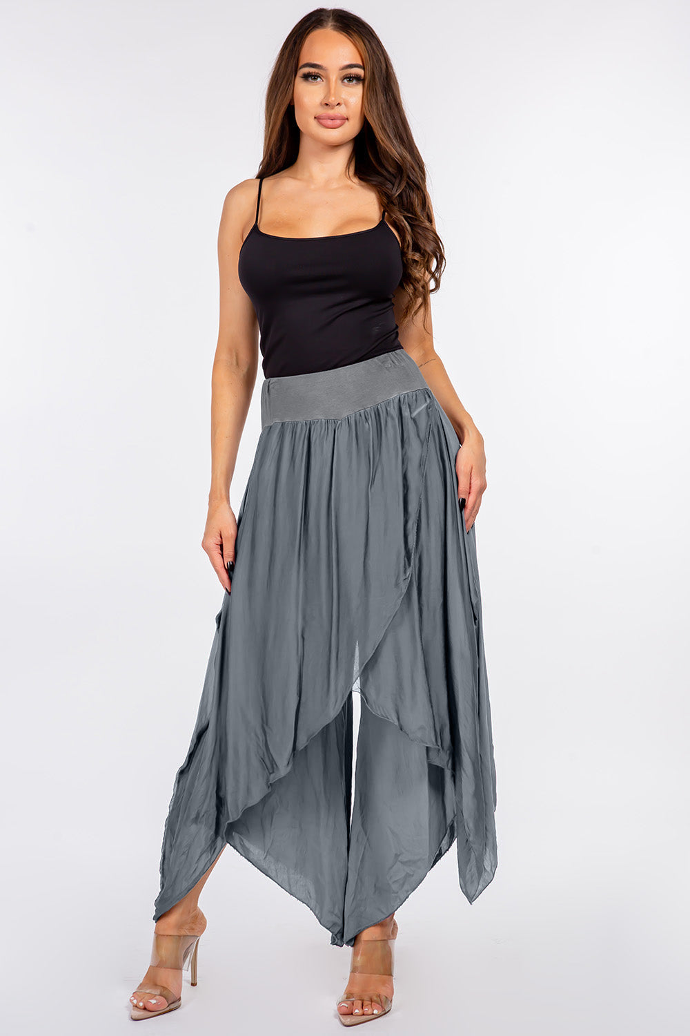 Raw Moda Silk Pants Skirt Bottom Raw Moda One Size Charcoal 