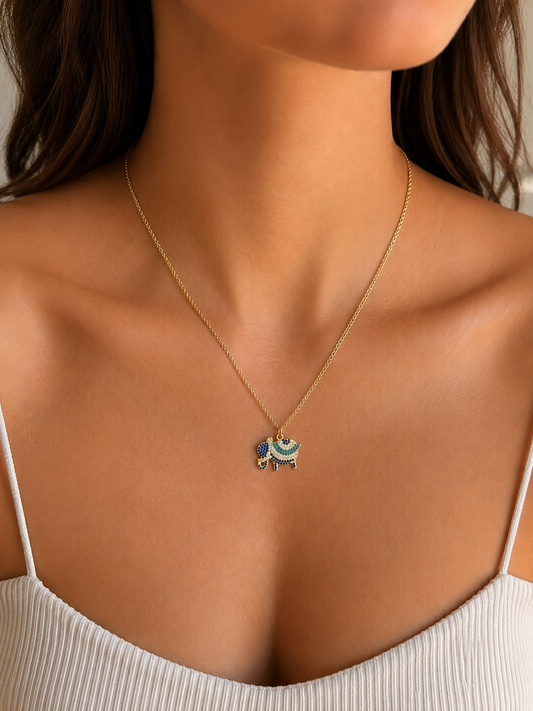 Elephant Cubic Zirconia Necklace