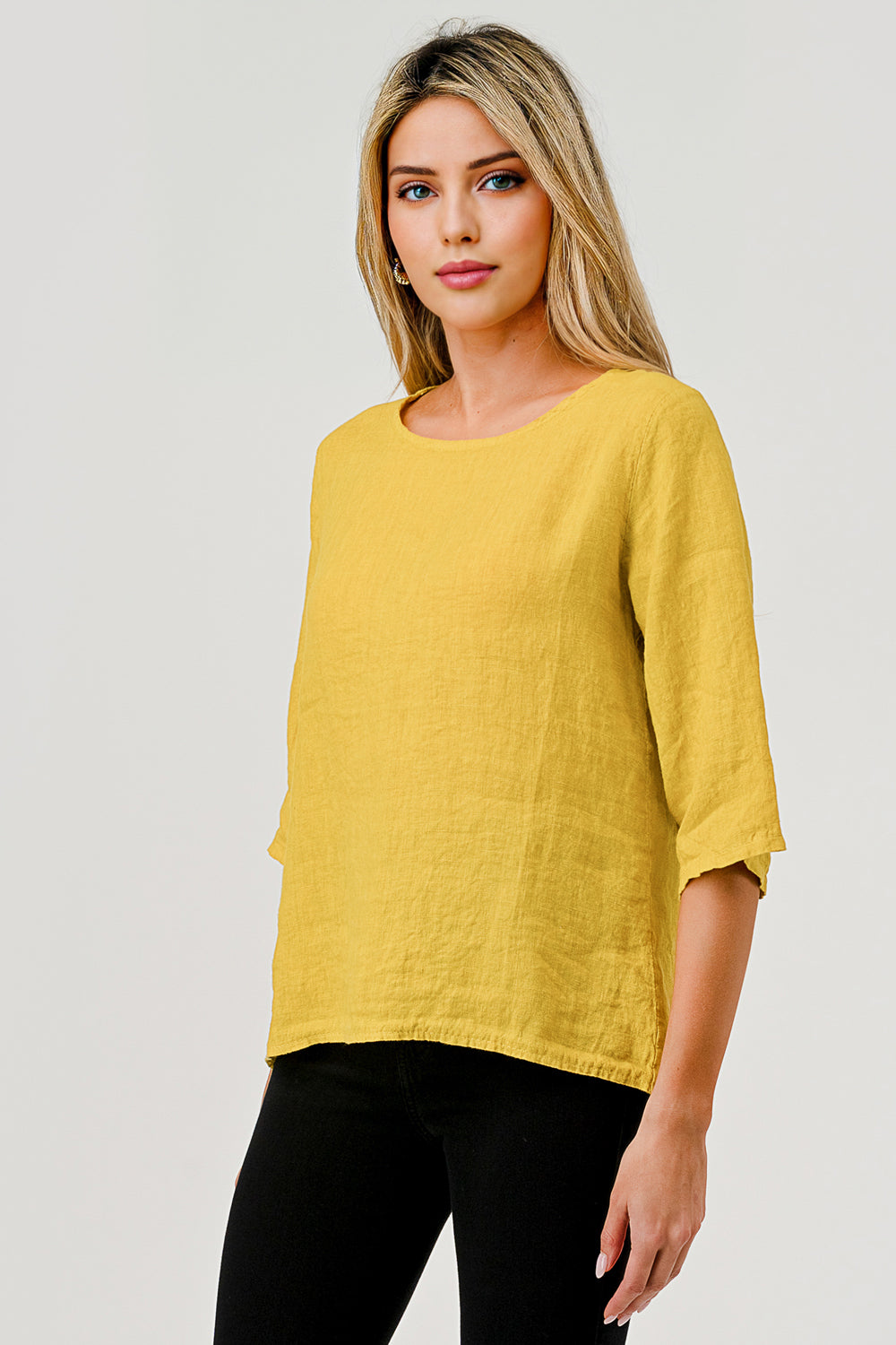 Raw Moda Linen Button Back Top - Raw Moda