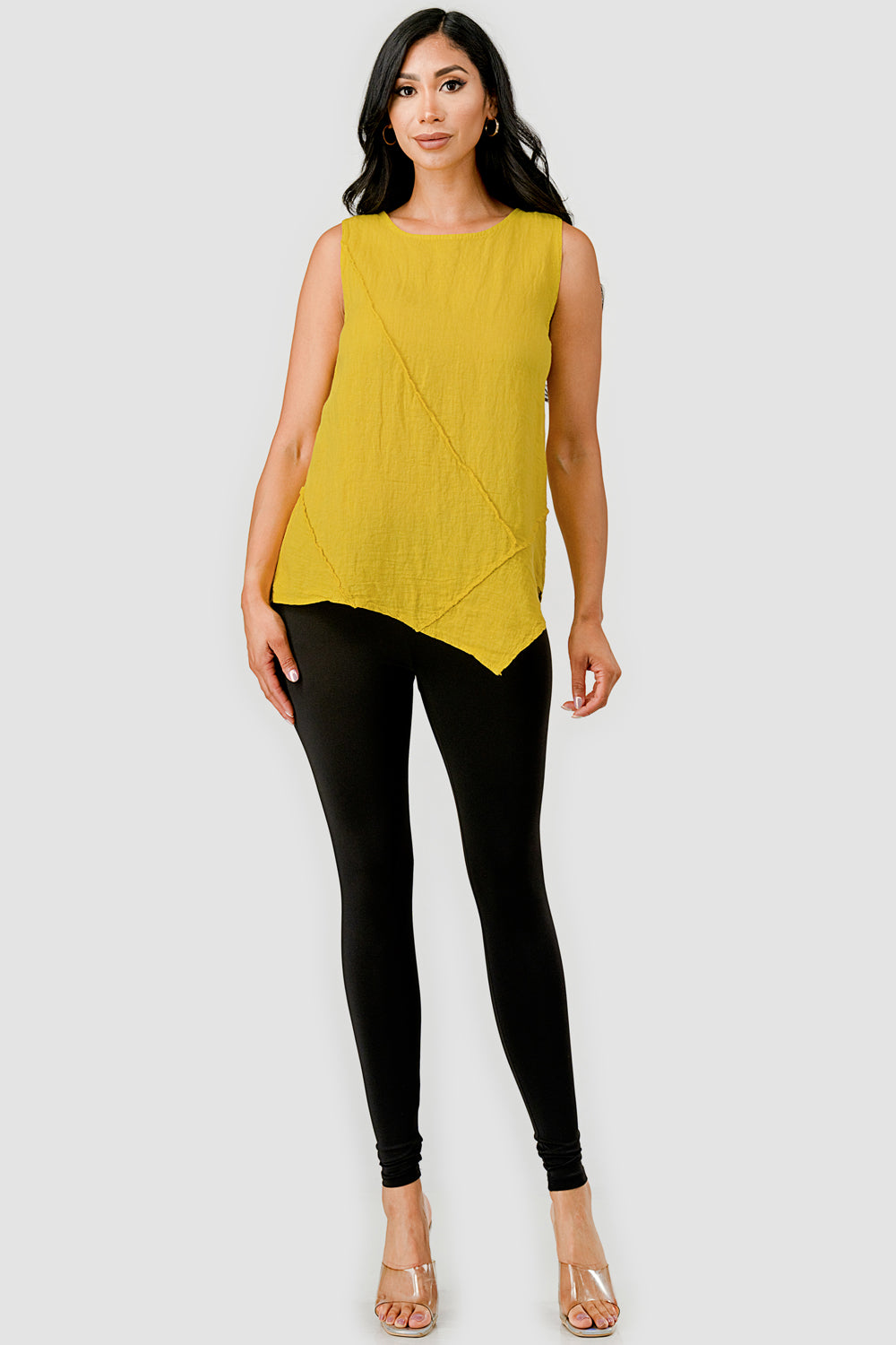 Aspen Organic Sleeveless Linen Top - Raw Moda
