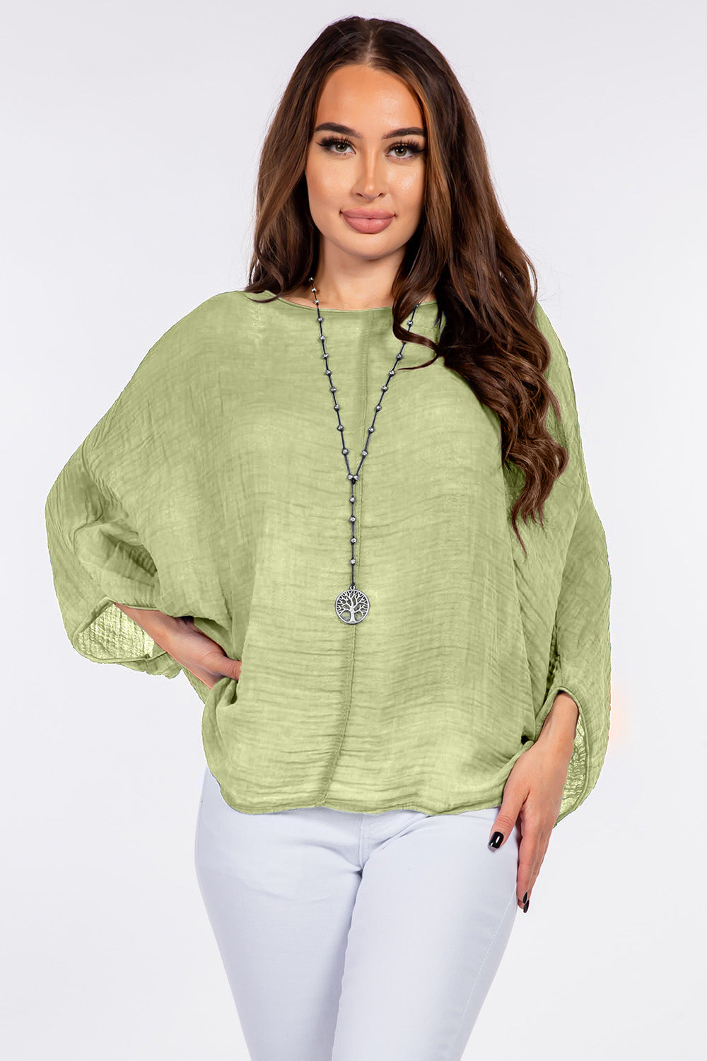 100% Cotton Washed Batwing Raw Moda Top - Raw Moda