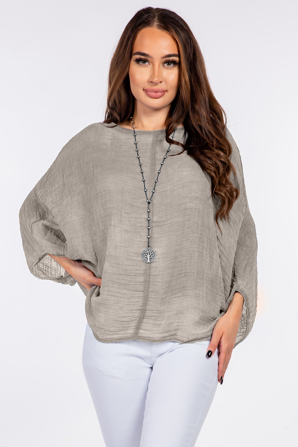 100% Cotton Washed Batwing Raw Moda Top - Raw Moda