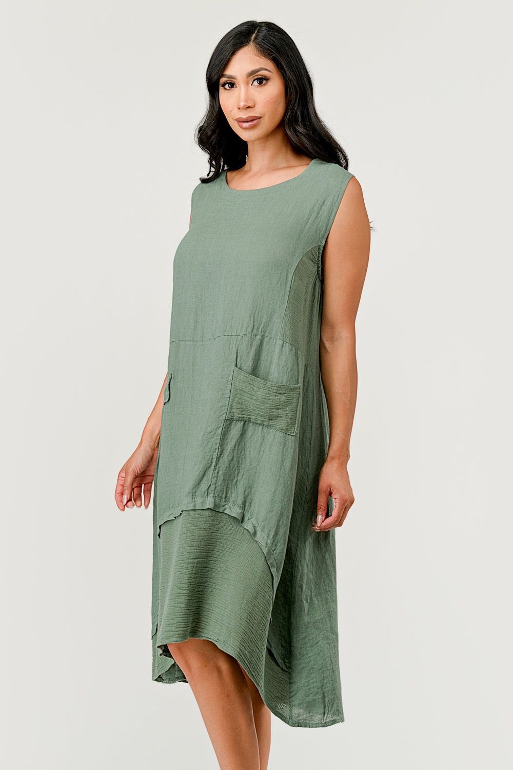 Sleeveless Minoo Linen Dress  Raw Moda   
