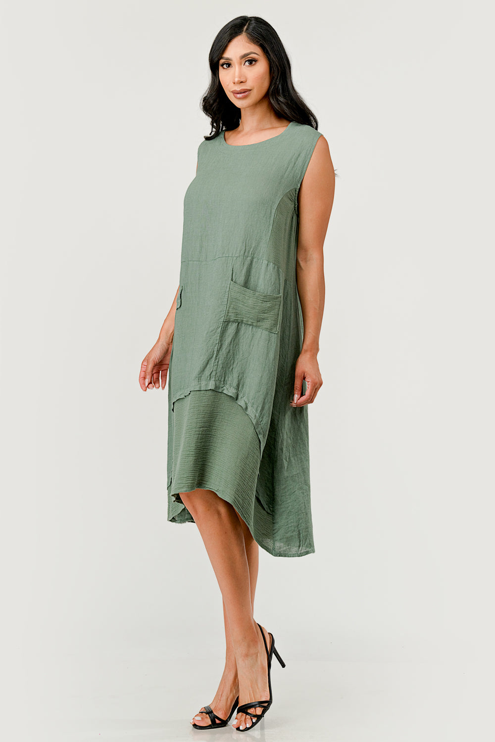 Sleeveless Minoo Linen Dress  Raw Moda   
