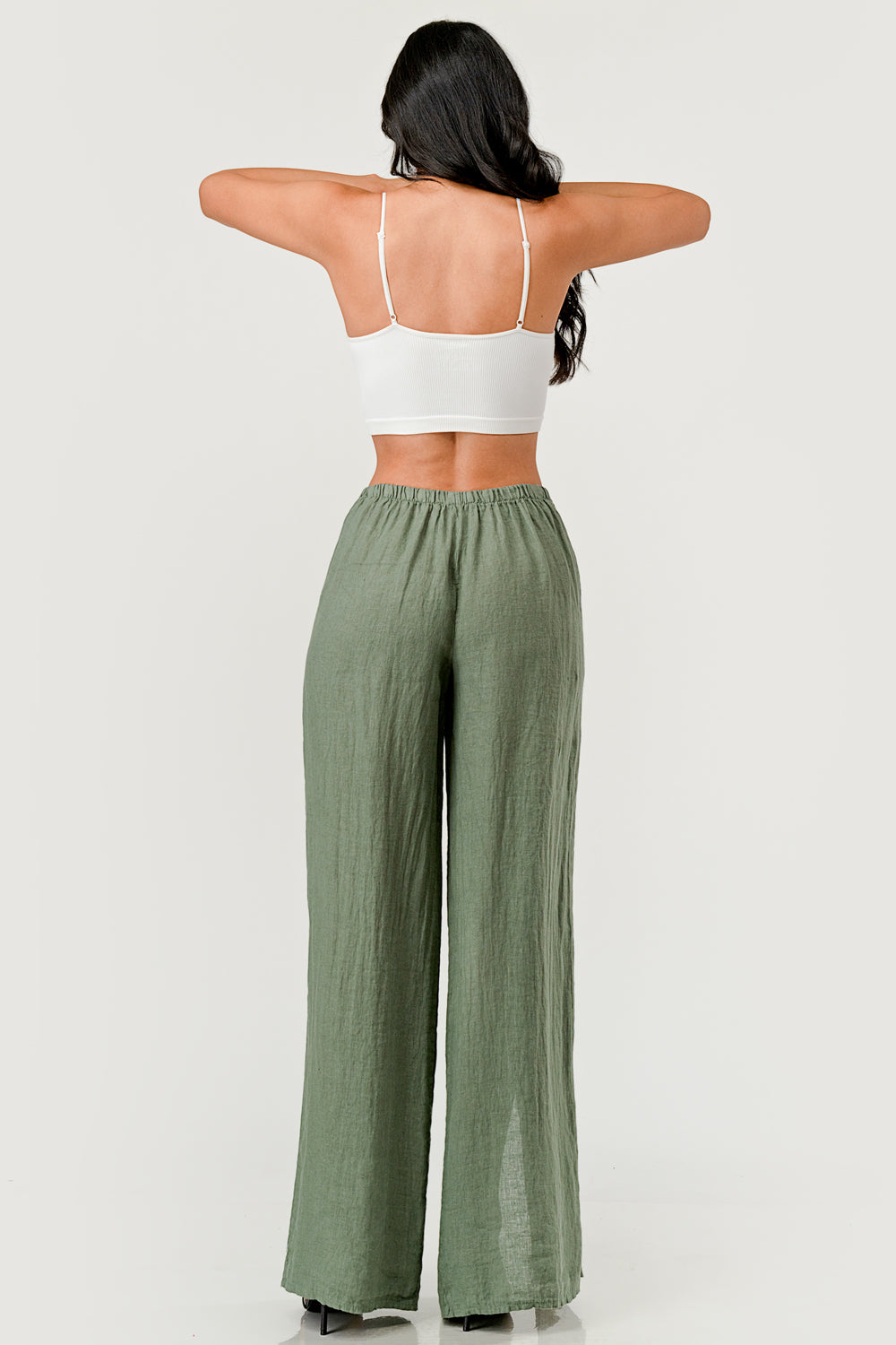 Monika Side Layered Linen Pants Bottom Raw Moda   
