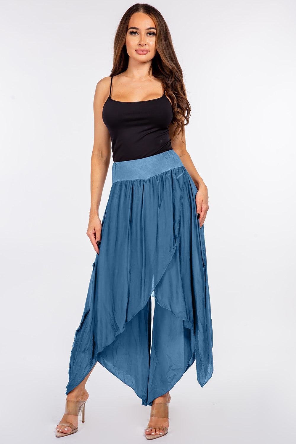 Raw Moda Silk Pants Skirt Bottom Raw Moda One Size aqua 