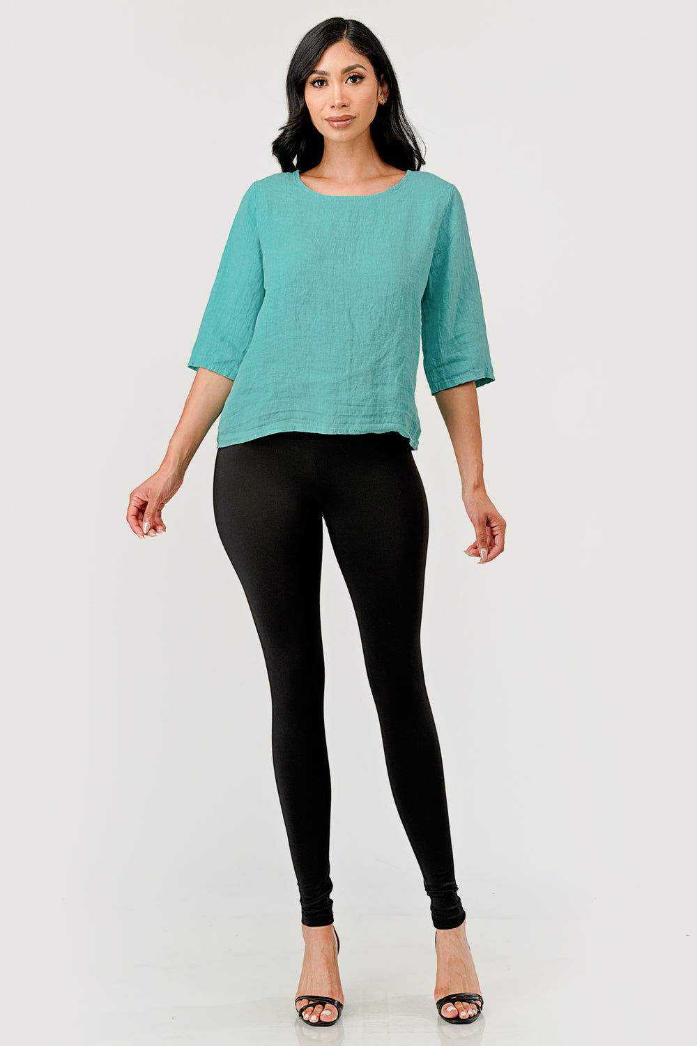 Raw Moda Linen Button Back Top Top Raw Moda   