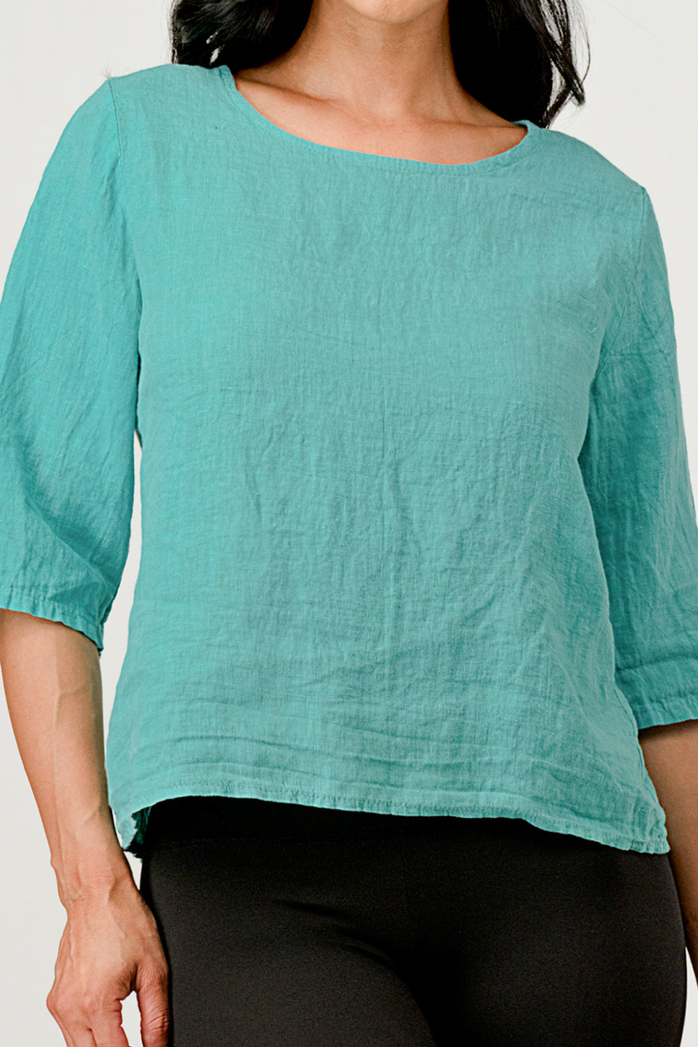 Raw Moda Linen Button Back Top Top Raw Moda   