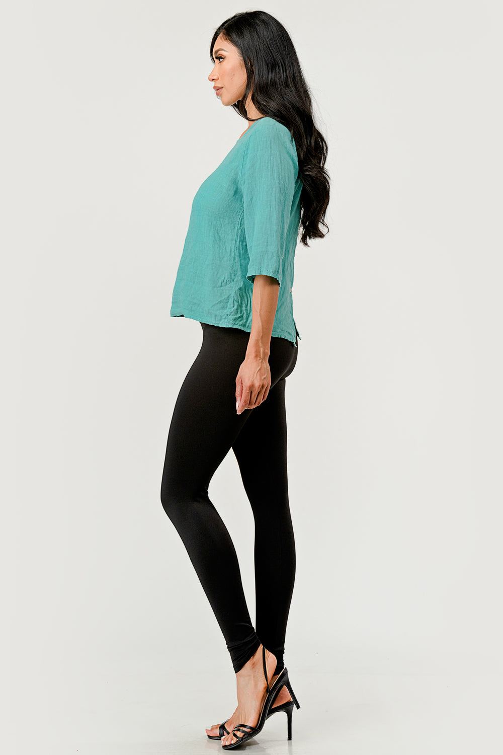 Raw Moda Linen Button Back Top Top Raw Moda   