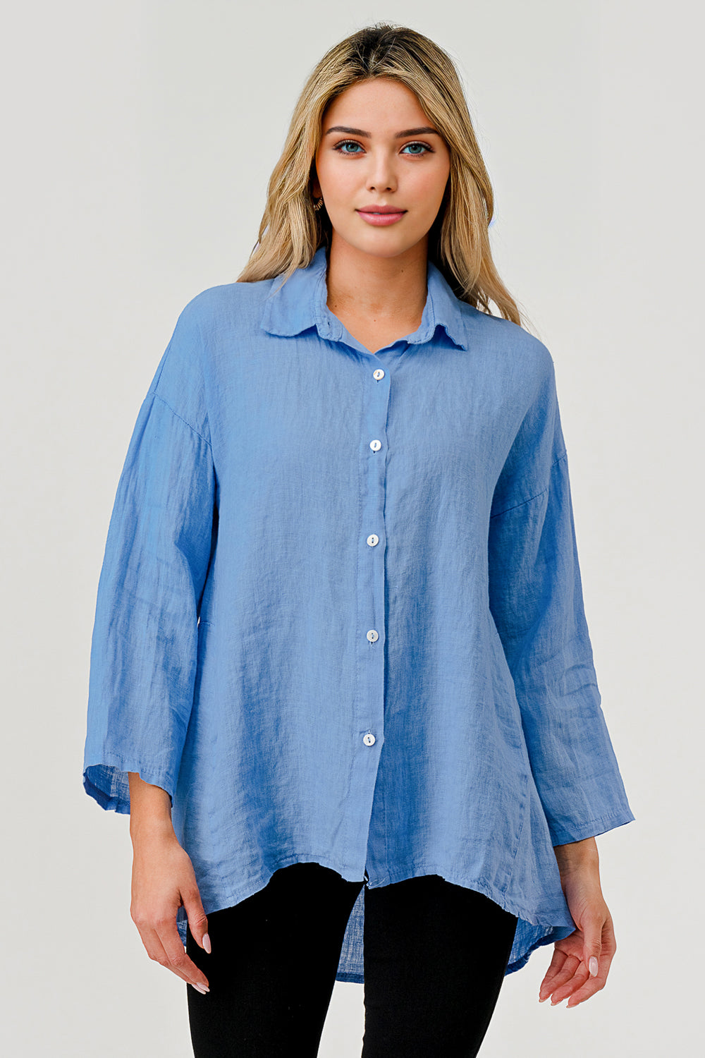 Raw Moda Short Linen Button Shirt