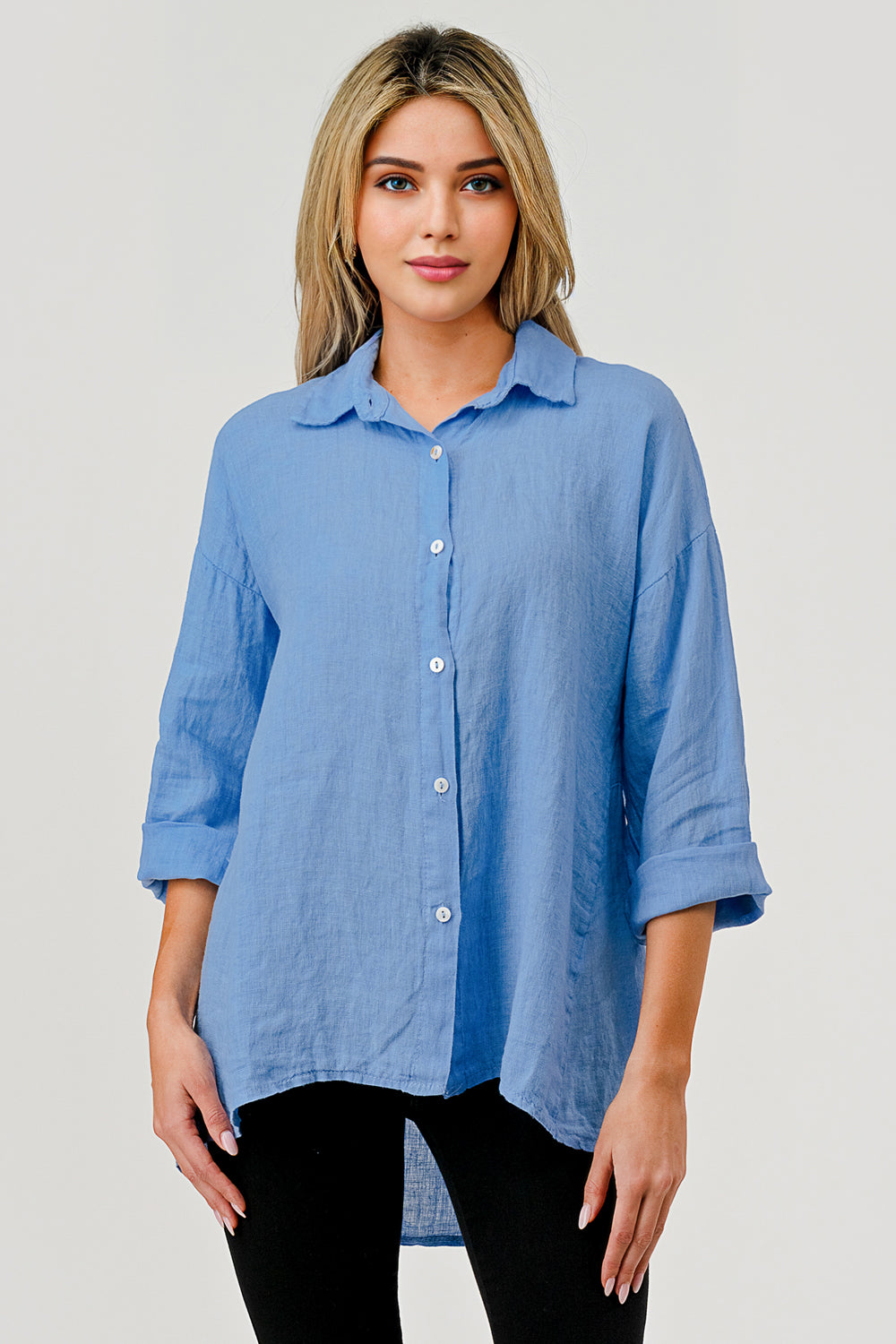 Raw Moda Short Linen Button Shirt - Raw Moda