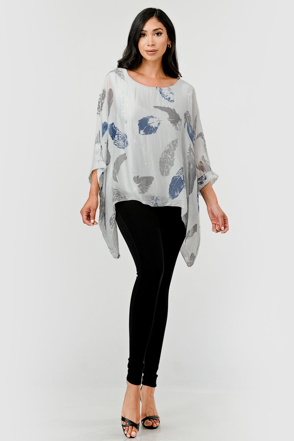 Raw Moda Italian Silky Feathered Pattern Top - Raw Moda