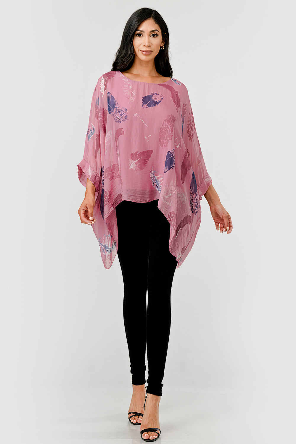 Raw Moda Italian Silky Feathered Pattern Top - Raw Moda