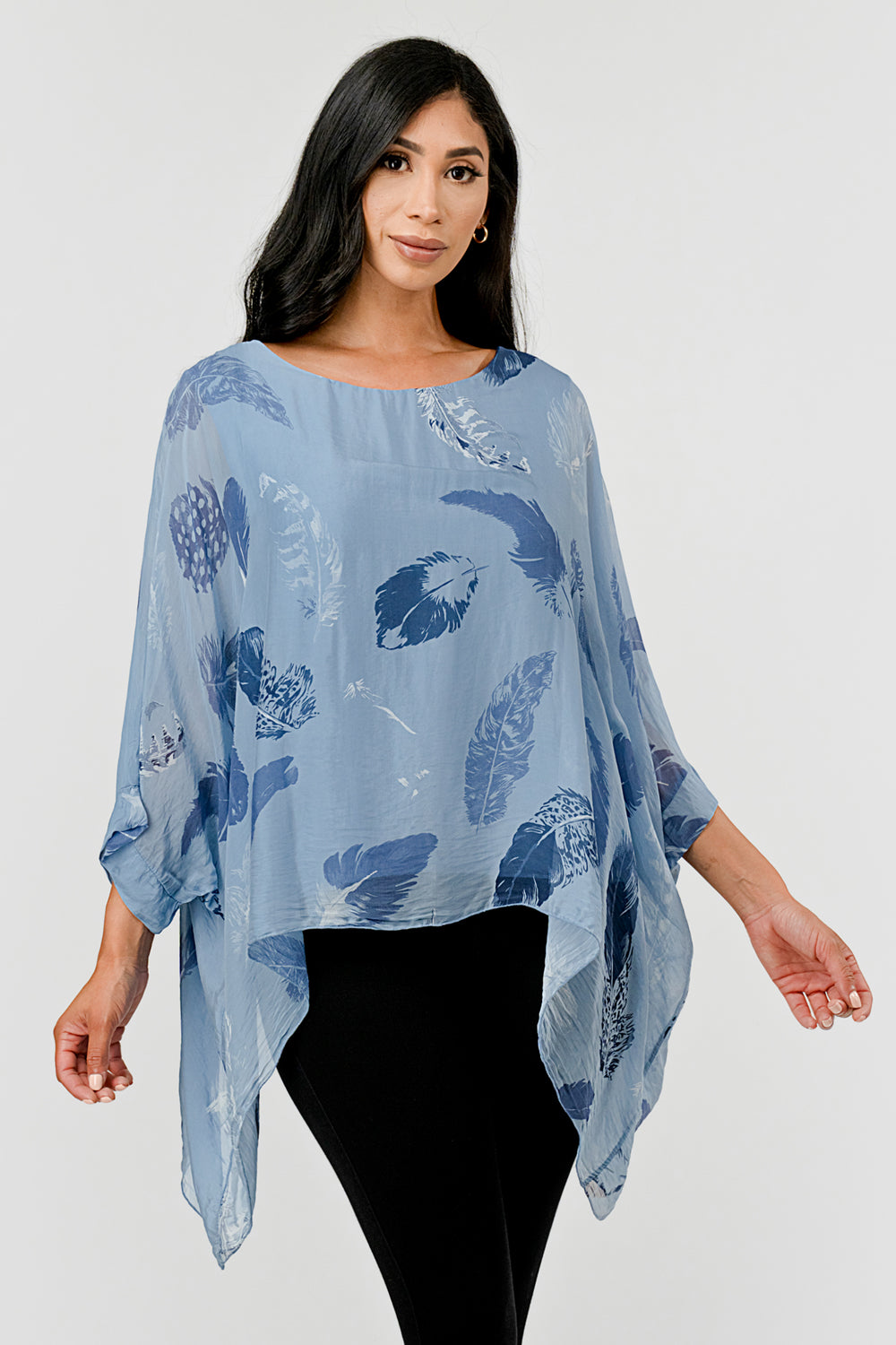 Raw Moda Italian Silky Feathered Pattern Top - Raw Moda