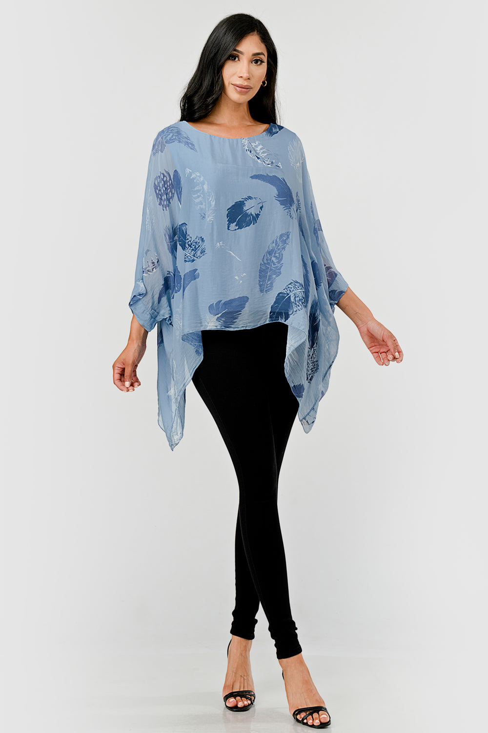 Raw Moda Italian Silky Feathered Pattern Top - Raw Moda