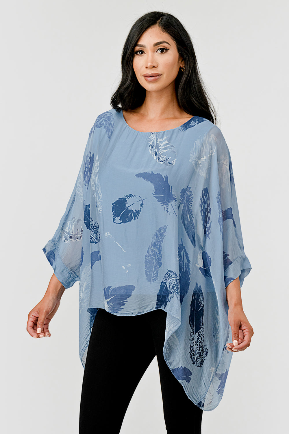 Raw Moda Italian Silky Feathered Pattern Top - Raw Moda